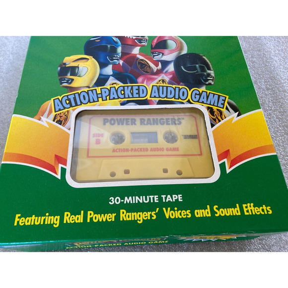Vintage 1994 Mighty Morphin Power Rangers Action-Packed Audio Game Yellow Tape - Picture 2 of 6